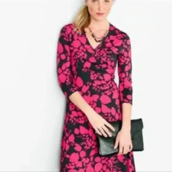 Garnet Hill Brianna Surplice Knit Wrap Dress - Picture 1 of 9